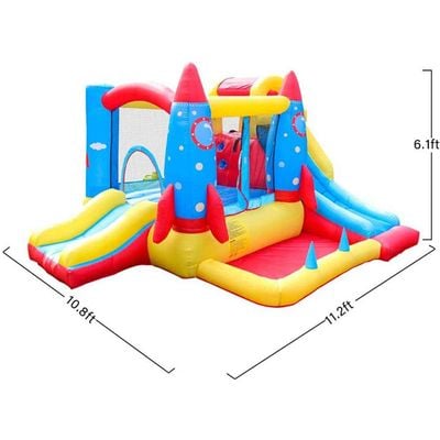 MYTS Rocket Design Inflatable Bounce Slide Water Park Bouncy Castle House